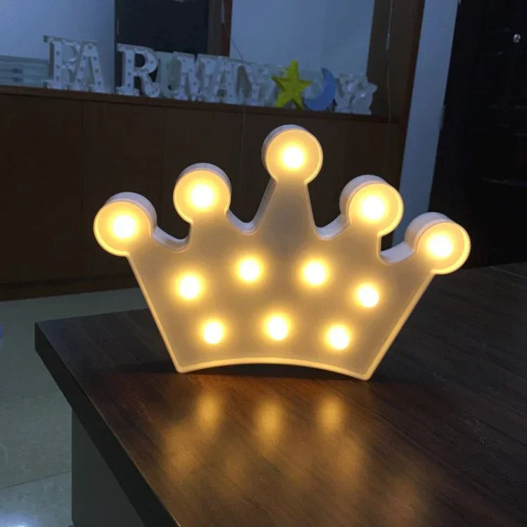 2 x AA Batteries Powered Party Festival Table Wedding Lamp Night Light, Small Crown(Pink), Small Crown(Blue), Small Crown(White)