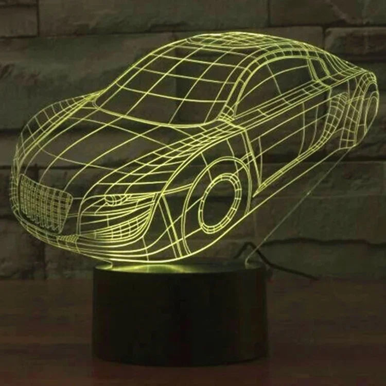 7 Color Discoloration Creative Visual Stereo Lamp Desk Lamp Night Light, Car Style