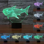 7 Color Discoloration Creative Visual Stereo Lamp Desk Lamp Night Light, Side Face Shark Style