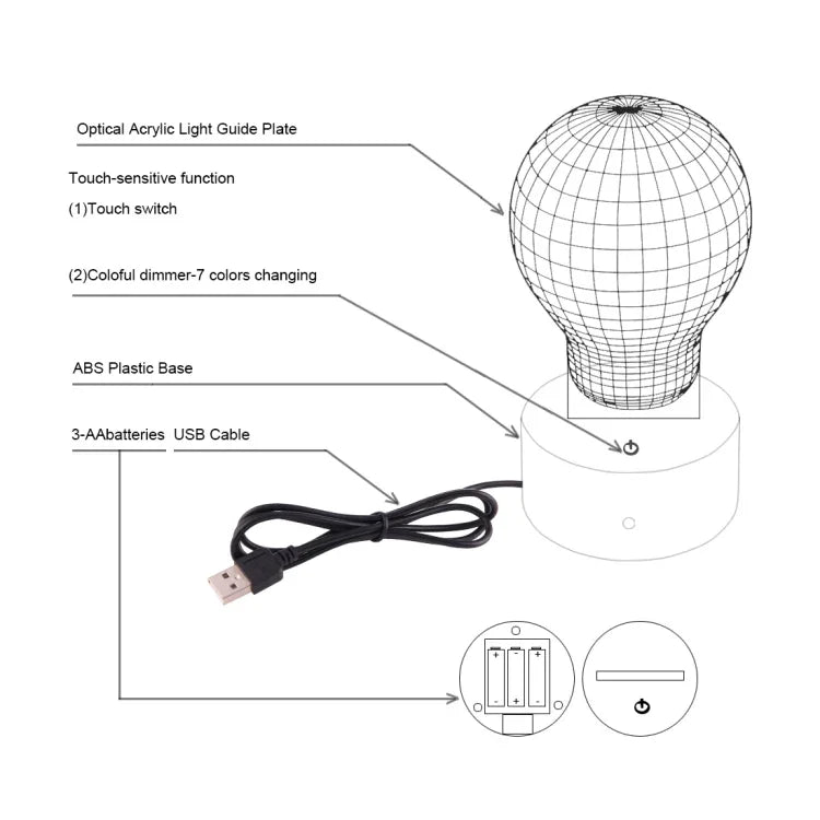 7 Color Discoloration Creative Visual Stereo Lamp Desk Lamp Night Light, Snail Style