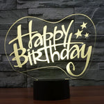 7 Color Discoloration Creative Visual Stereo Lamp Desk Lamp Night Light, Happy Birthday Style