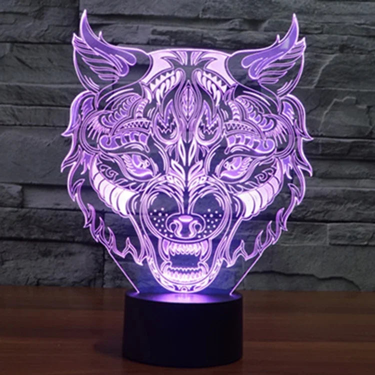 7 Colour Discoloration Creative Visual Stereo Lamp Desk Lamp Night Light, Leopard Shape