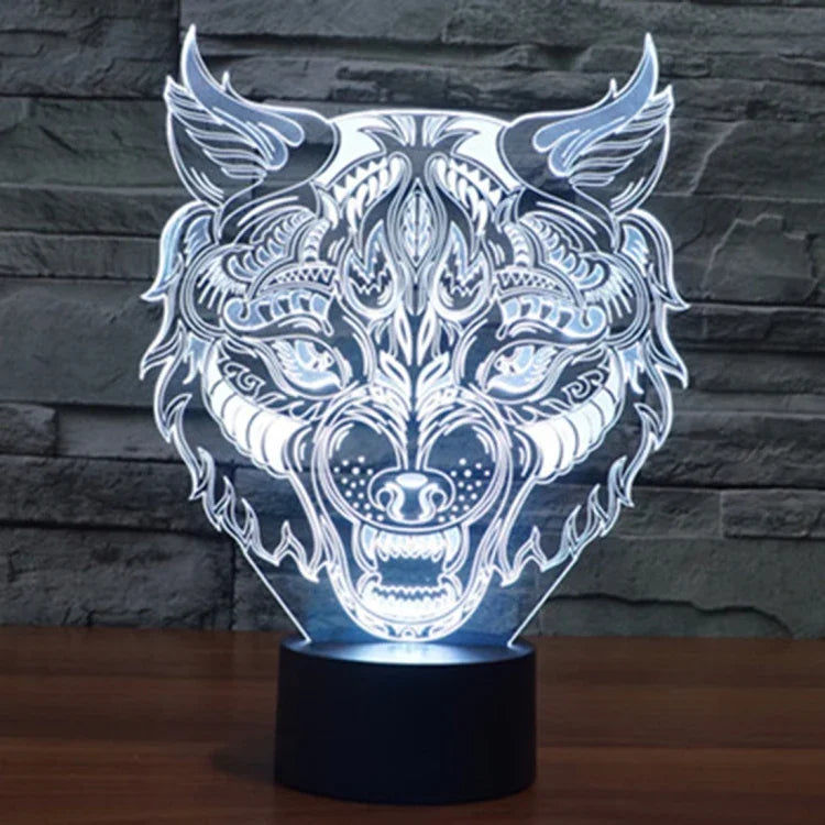 7 Colour Discoloration Creative Visual Stereo Lamp Desk Lamp Night Light, Leopard Shape