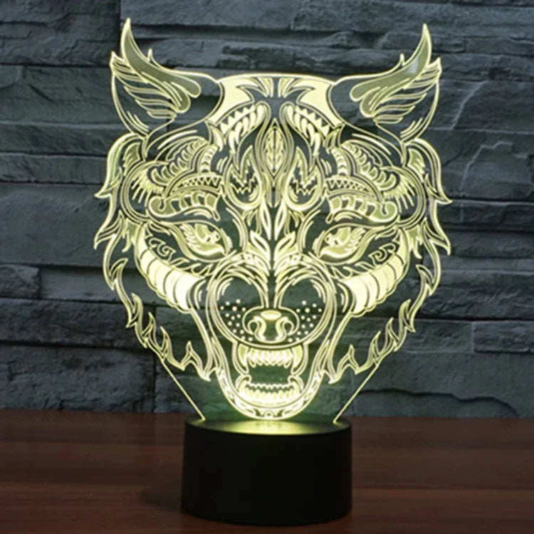 7 Colour Discoloration Creative Visual Stereo Lamp Desk Lamp Night Light, Leopard Shape