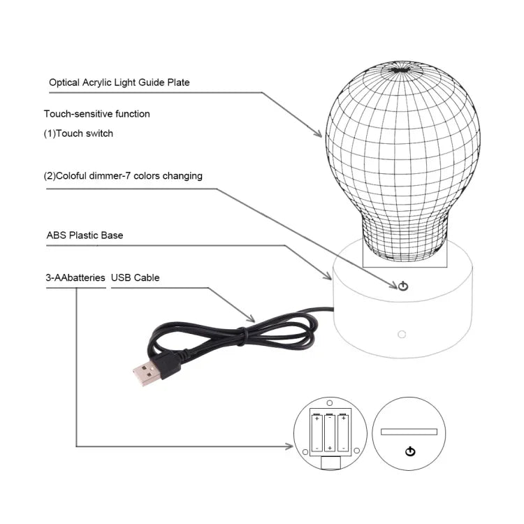 7 Colour Discoloration Creative Visual Stereo Lamp Desk Lamp Night Light, Motorcycle Shape