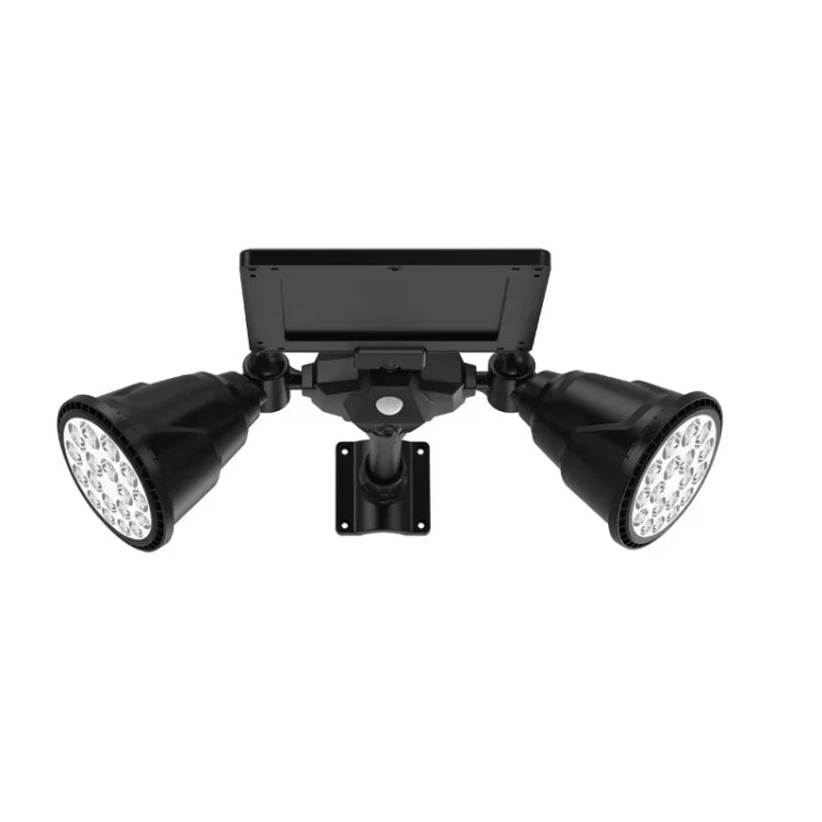 Solar Powered Robot LED Spotlight Double-headed Smart Sensor Light for Outdoor Lawn