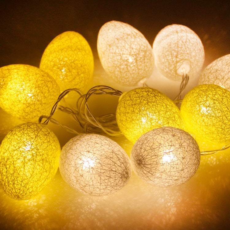 Battery Powered 4.8m 30 LEDs Cotton Thread Colour Egg Lamp String Easter Holiday Party Household Decorative Light, 4.8m(Battery Powered)