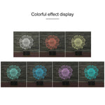 Sunflower Black Base Creative 3D LED Decorative Night Light, USB with Touch Button Version, USB with Touch Button Version