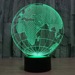 7 Colour Discoloration Creative Visual Stereo Lamp Desk Lamp Night Light, European Globe Style