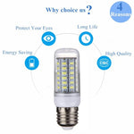 56 LEDs SMD 5730 Bulb, AC 220V, 5W 220V White Light, 5W 220V Warm White