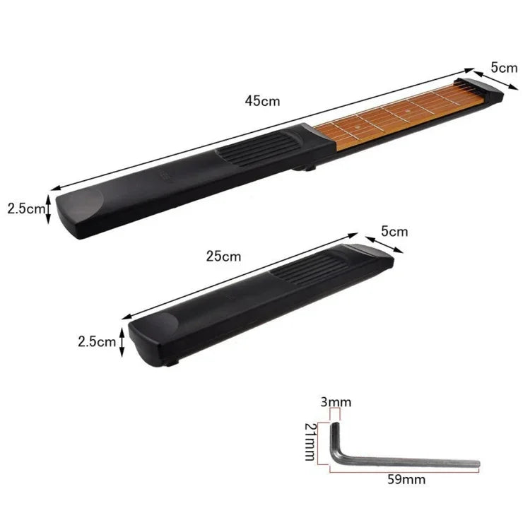 6 Fret Portable Pocket Guitar Practice Tool Gadget for Beginner Chord Fingering Practice Tool, 6 Fret Fingering Practice Tool