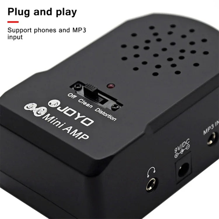 JOYO JA-01 2W Large Volume Guitar Amplifier Mini Portable Electric Guitar Bass Speakers with Distortion Timbre, Support MP3 / Earphone, JA-01