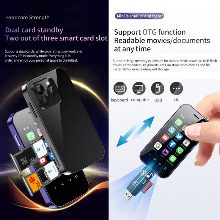 Face Recognition, 3.0 inch Android 9.0 MTK6739CW Quad Core up to 1.28GHz, OTG, Network: 4G, Dual SIM, Support Google Play, 3GB+64GB