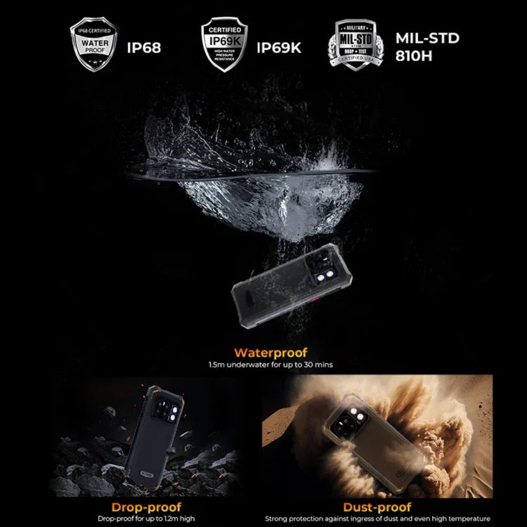 HOTWAV CYBER 13, IP68/IP69K Rugged Phone, 8GB+128GB, 10800mAh, 6.6 inch Android 14.0 Unisoc T606 Octa Core, Network: 4G, NFC, OTG
