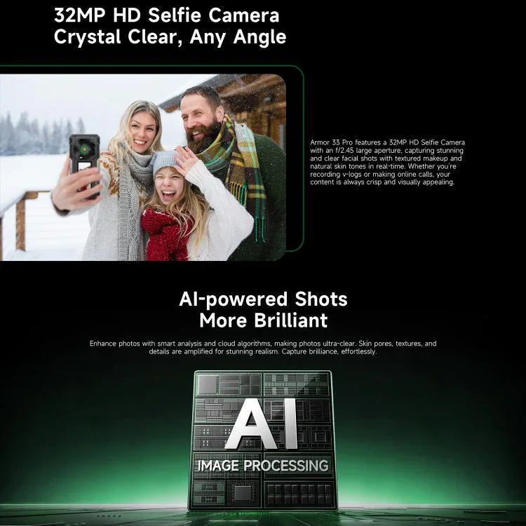 Ulefone Armor 33 Pro Rugged Phone, 16GB+512GB, Night Vision, 6.95 inch + 3.4 inch Dual Screen Android 14 MediaTek Dimensity 7300X Octa Core, Network: 5G, OTG, NFC, Armor 33 Pro