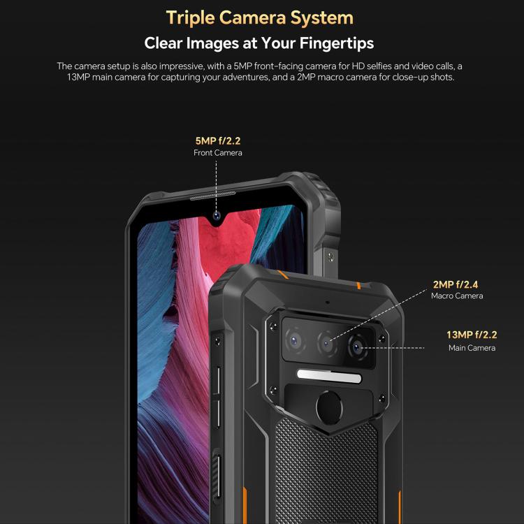 Oukitel WP23 Plus Rugged Phone, 4GB+128GB, 6.52 inch Android 14.0Unisoc T606 Octa-core, NFC, OTG, Network: 4G, WP23 Plus 4GB+128GB