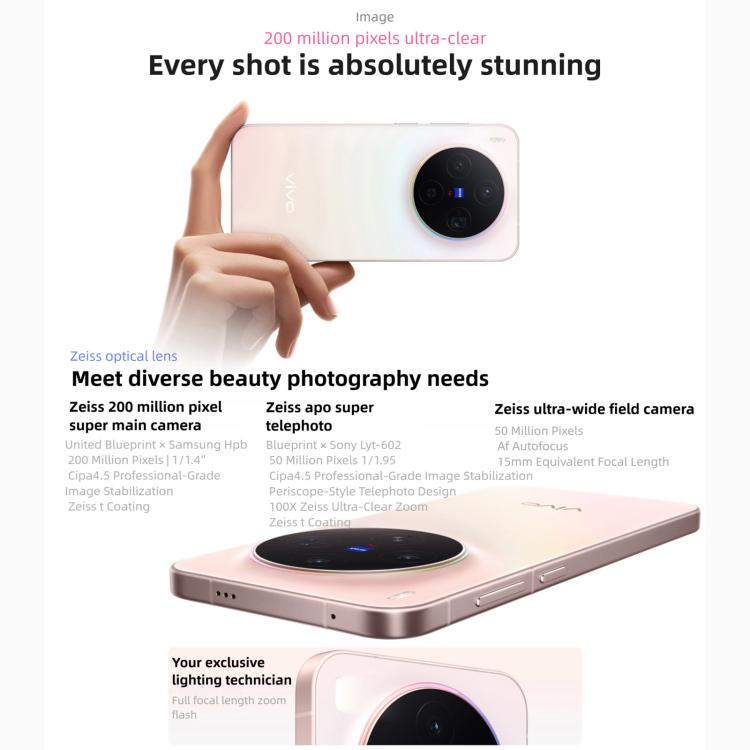 vivo X300, 12GB+256GB, 6.31 inch OriginOS 6 Android 16 Dimensity 9500 Octa Core, OTG, NFC, Network: 5G, 12GB+256GB