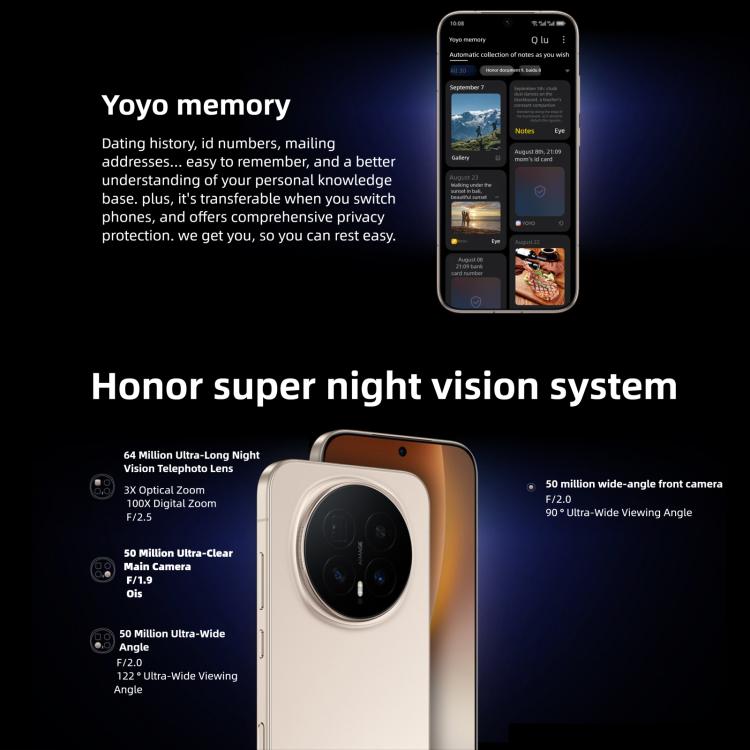 Honor Magic8, 12GB+512GB, Screen Fingerprint, 6.58 inch MagicOS 10.0 / Android 16 Snapdragon 8 Elite Gen 5th Octa Core, Network: 5G, NFC, OTG, 12GB+512GB