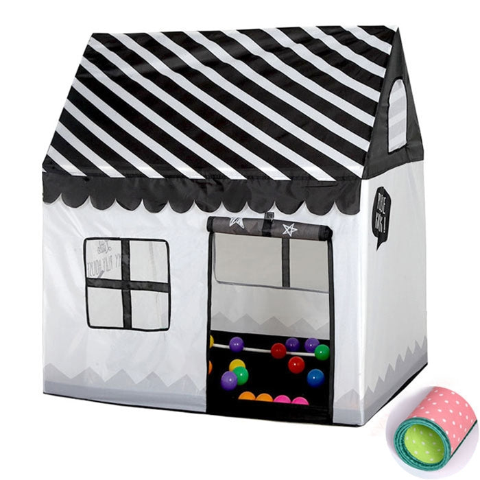 Household Children Printing Play Tent Small Game House with Mat, with Mat (Black White), with Mat (Pink), with Mat (Light Pink)