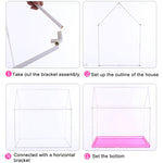 Household Children Printing Play Tent Small Game House with Mat, with Mat (Black White), with Mat (Pink), with Mat (Light Pink)