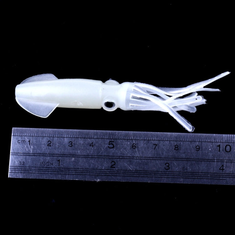 HENGJIA 5 PCS Squids Plastic Soft Baits Artificial Fishing Lures Bionic Fishing Bait, Length: 9 cm, Luminous, Colorful Pipe