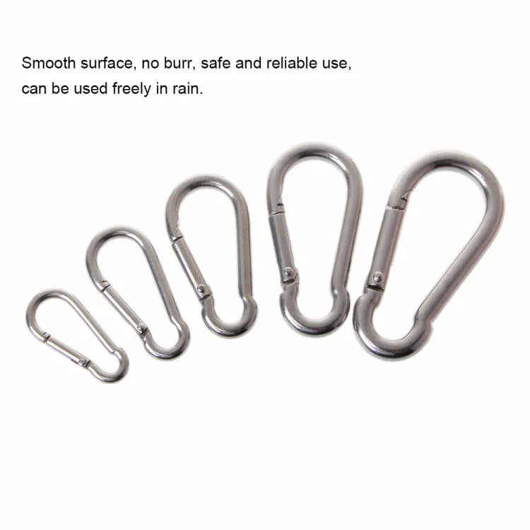 M11 Stainless Steel Carabiner Spring Hook Multi-tool Mountaineering Buckle Lock Camping Hook Rope, Inner Diameter: 10.84mm, M11