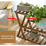 Wooden Plant Flower Display Stand Wood Pot Shelf Storage Rack, without Wheel