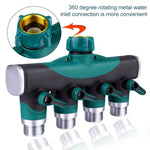 4 In 1 Multi-function Garden Water Sprinklers Lawn Irrigation Valve Water Dividing Controller Water Pipe Shunt, EU Plug, EU Plug
