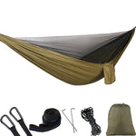 Portable Outdoor Parachute Hammock with Mosquito Nets, Army Green, Black, Dark Blue + Baby Blue, Pink Blue, Green, Blue