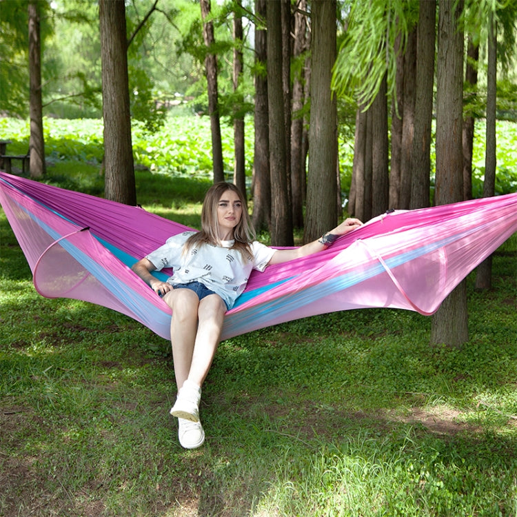 Portable Outdoor Camping Full-automatic Nylon Parachute Hammock with Mosquito Nets, Size : 290 x 140cm, 290x140cm Green, 290x140cm Blue, 290x140cm Orange, 290x140cm Camouflage, 290x140cm Army Green, 290x140cm Black, 290x140cm Dark Blue                 ...