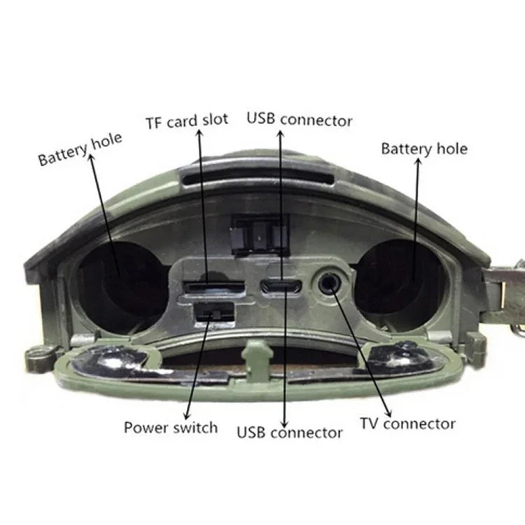 HT-001 1MP IP54 Waterproof IR Night Vision Security Hunting Trail Camera, Novatek96220 Program, 120 Degree Wide Angle, 100 Degree PIR Sensing Angle, HT-001