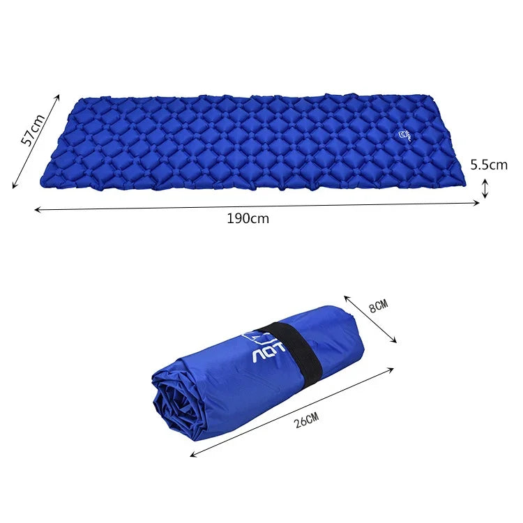Aotu AT6241 Outdoor Camping Inflatable Cushion TPU Air Mattress, Size: 190x57x5.5cm, Size: 190x57x5.5cm (Blue)