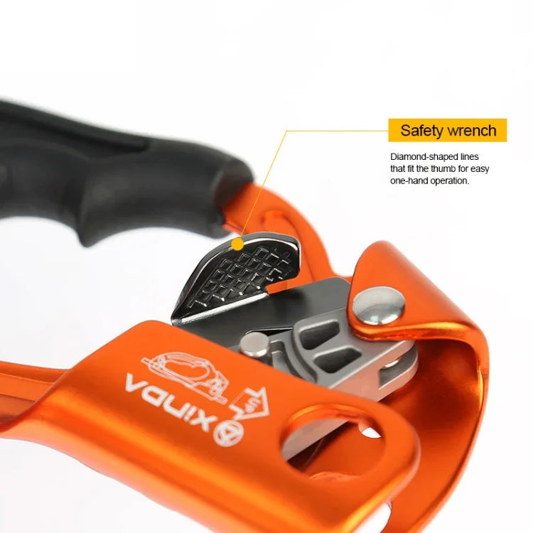 XINDA TP-8606 Outdoor Rock Climbing Aerial Work Anti-fall Handheld Rope Gripper for 8-12mm Diameter Rope left, Left