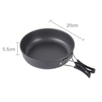 DS-500 Outdoor Camping Ultra Light Weight 15 Piece Cookware Stackable Set for 4-5 People, Size: Large, DS-500 Size: Large