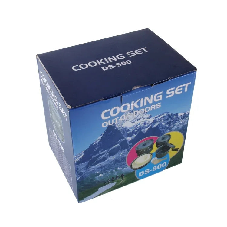 DS-500 Outdoor Camping Ultra Light Weight 15 Piece Cookware Stackable Set for 4-5 People, Size: Large, DS-500 Size: Large