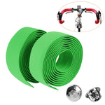 1 Pair Cycling Road Bike Sports Bicycle Cork Handlebar Tape Wrap + 2 Bar Plug, 2m Green, 2m Blue, 2m Red, 2m White, 2m Yellow, 2m Black, 2m Pink