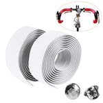 1 Pair Cycling Road Bike Sports Bicycle Cork Handlebar Tape Wrap + 2 Bar Plug, 2m Green, 2m Blue, 2m Red, 2m White, 2m Yellow, 2m Black, 2m Pink