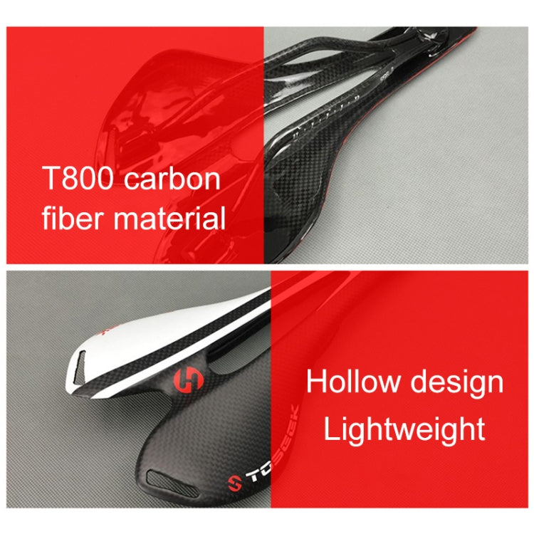 TOSEEK Road Bike Carbon Fiber Seat Bicycle Hollow Seat Saddle, 3K Texture + Extinction, Extinction(Blue), Extinction(Red), Extinction(White), Extinction(Yellow), Extinction(Black), Extinction(Orange), Extinction(Green), Extinction(Grey)
