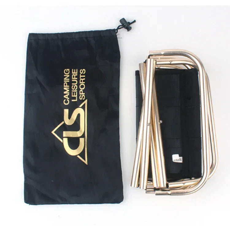 CLS Outdoor Portable Aluminum Alloy Fishing Barbecue Folding Stool, Size: 24.8*22.5*27cm, CLS Folding Stool(Black)