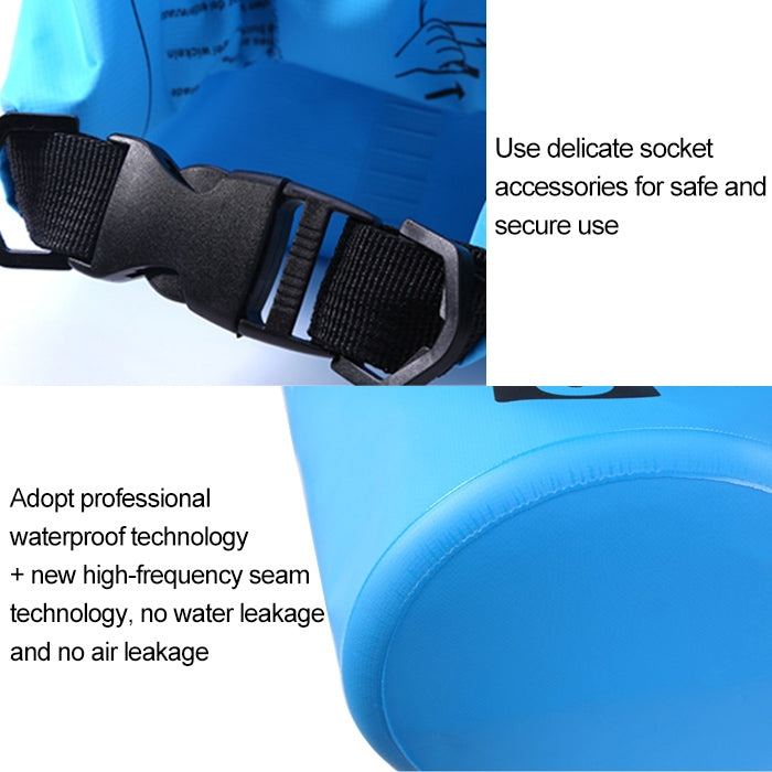 Outdoor Waterproof Single Shoulder Bag Dry Sack PVC Barrel Bag, Capacity: 5L, Capacity: 5L (Dark Blue), Capacity: 5L (Orange), Capacity: 5L (Pink), Capacity: 5L (Green), Capacity: 5L (Sky Blue), Capacity: 5L (Yellow), Capacity: 5L (Black)