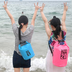 Outdoor Waterproof Single Shoulder Bag Dry Sack PVC Barrel Bag, Capacity: 15L, Capacity: 15L (Dark Blue), Capacity: 15L (Orange), Capacity: 15L (Pink), Capacity: 15L (Green), Capacity: 15L (Sky Blue), Capacity: 15L (Yellow), Capacity: 15L (Black)