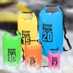 Outdoor Waterproof Single Shoulder Bag Dry Sack PVC Barrel Bag, Capacity: 15L, Capacity: 15L (Dark Blue), Capacity: 15L (Orange), Capacity: 15L (Pink), Capacity: 15L (Green), Capacity: 15L (Sky Blue), Capacity: 15L (Yellow), Capacity: 15L (Black)