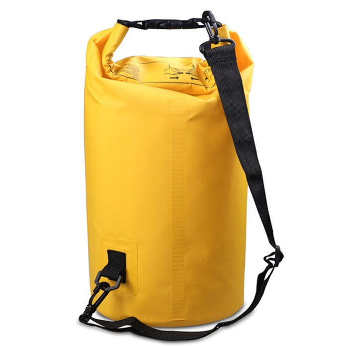 Outdoor Waterproof Double Shoulder Bag Dry Sack PVC Barrel Bag, Capacity: 20L, Capacity: 20L (Sky Blue), Capacity: 20L (Yellow), Capacity: 20L (Black), Capacity: 20L (Dark Blue), Capacity: 20L (Orange), Capacity: 20L (Pink), Capacity: 20L (Green)