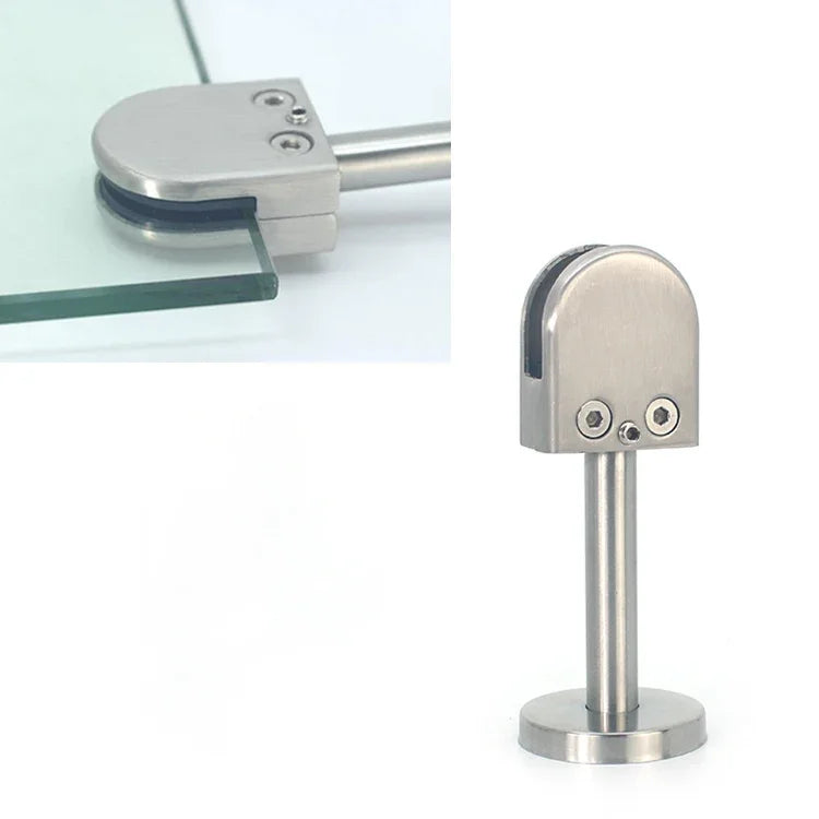 201 Stainless Steel Glass Fish Mouth Support Rod Fixing Clip with 14x40mm Rod, Specification: M, M, with 14x40mm Rod
