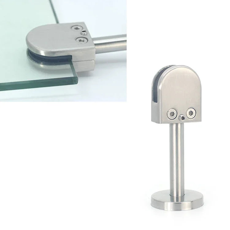 304 Stainless Steel Glass Fish Mouth Support Rod Fixing Clip with 14x100mm Rod, Specification: XL, XL, with 14x100mm Rod