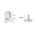 304 Stainless Steel Glass Fish Mouth Support Rod Fixing Clip with 14x40mm Rod, Specification: S, S, with 14x40mm Rod