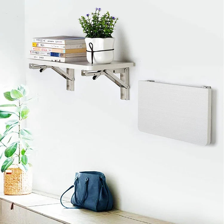 14 inch K Type Wall-mounted Foldable Stainless Steel Spring Storage Shelf for Dining Table, 14 inch