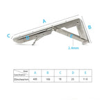 20 inch K Type Wall-mounted Foldable Stainless Steel Spring Storage Shelf for Dining Table, 20 inch