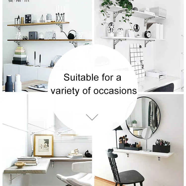2 PCS 10 inch Billy Wall-mounted Foldable Stainless Steel Spring Storage Shelf for Dining Table, 10 inch
