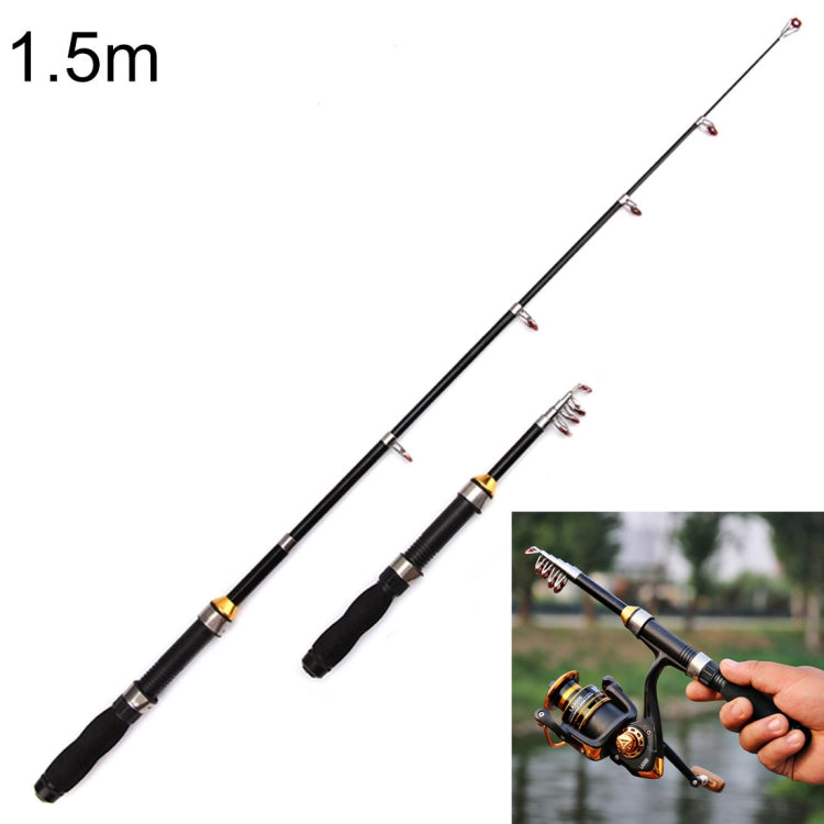 32cm Portable Telescopic Sea Fishing Rod Mini Fishing Pole, Extended Length : 1.5m, 1.5m